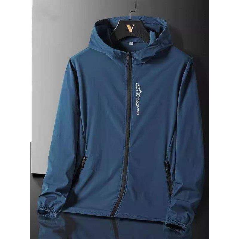 Protetor solar roupas masculinas verão gelo seda respirável solto na moda Casual protetor solar roupas masculinas leve l