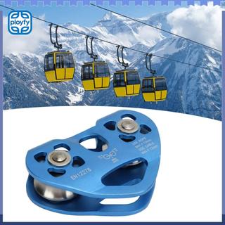 Ployfy Polia de tirolesa de escalada dupla Dioche, liga de alumínio de alta resistência, aço inoxidável, design de