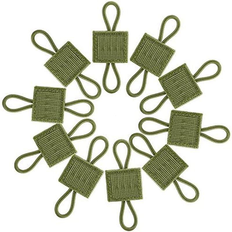 FRTKK 10 Pack of Tactical Equipment Clips Molle Web Dominator Elastic strap buckle suitable for tactical backpacks Molle