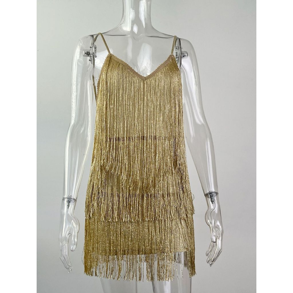 Novo vestido de noite feminino no estilo europeu e americano, vestido bodycon, vestido de alças, vestido sexy com lantej