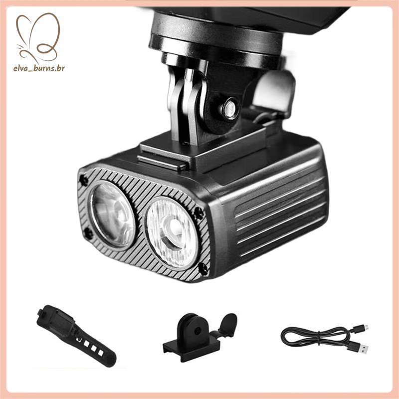 [elva_burns.br] Lâmpada Frontal LED Para Bicicleta , Feixe Alto E Baixo , Lanterna Guidão De Ciclismo , Recarregável Por