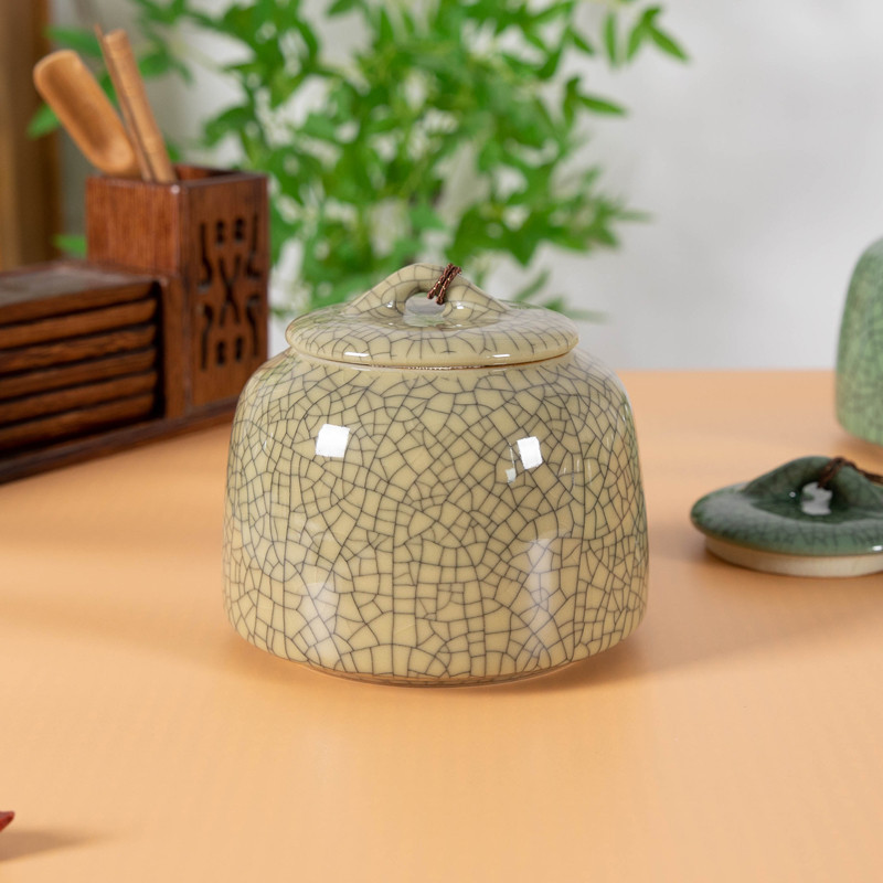 Bule de chá cerâmica selado pote Celadon doméstico grande tanque armazenamento Longjing Pu'er chá preto tanque de armaze