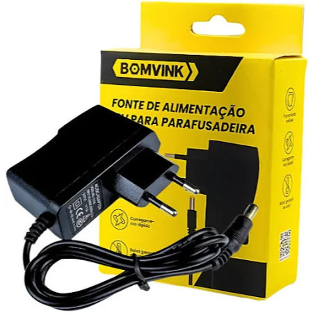 Fonte Carregador 12V Bivolt para Parafusadeira Fonte de 12 Volts Carregador de Parafusadeira 12v