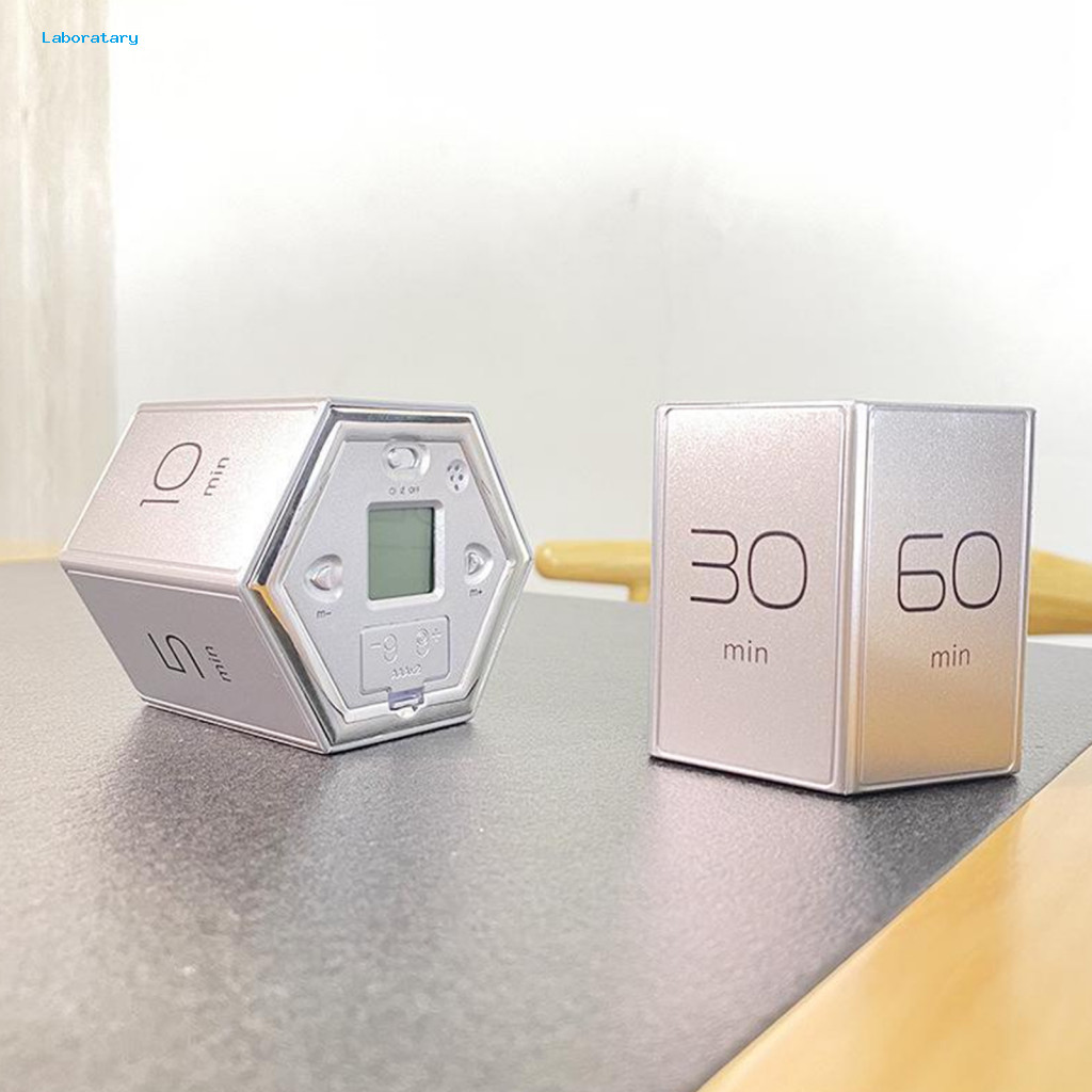 Automatic Countdown Timer Productivity with Led Display Rotating Pomodoro 5-60 Mins Slide Switch Hexagon Desk Clock Vibr