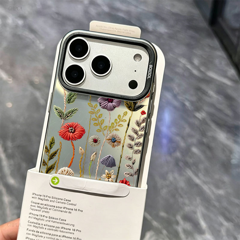 Caso Glitter Para Samsung S26 Ultra S25 S24 Plus S23 FE S22 S21 S20 A17 A07 A06 A15 A16 Cogumelo Flor Selvagem Capa Maci