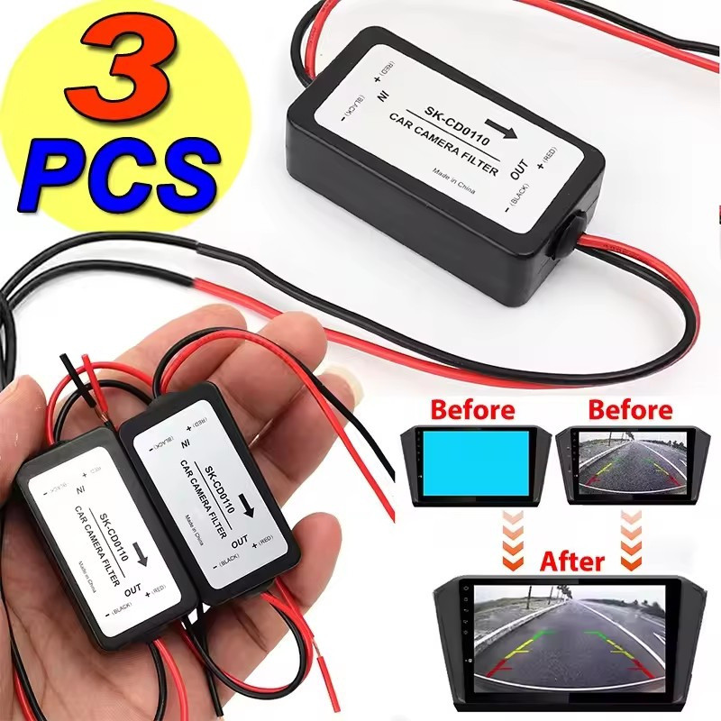 1-3pcs Retificador De Câmera De Ré Para Carro | Filtro De Conversão De Energia Estável De Plástico Durável Compatível Co