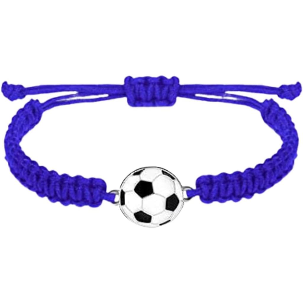 Pulseira de futebol, joia de futebol, pulseira de paracord ajustável unissex - presente de futebol