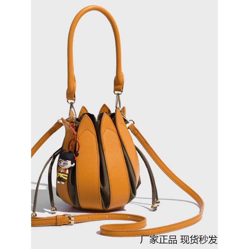 Saco de lanterna portátil nicho Design High-End saco de lótus grande capacidade costura cesta de vegetais balde ombro Me