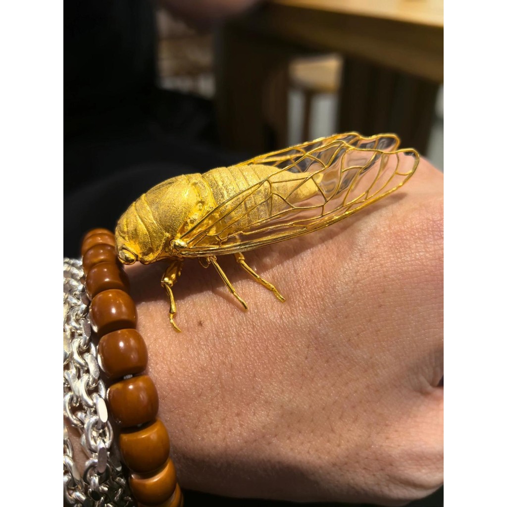 Conheça macaco cigarra dourada ornamentos indústria pesada Retro estilo chinês Design sentido único cor de ouro presente