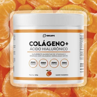 Colágeno Hidrolisado Tangerina + Ácido Hialurônico Pele, Cabelo e Unhas | Zero Açúcar