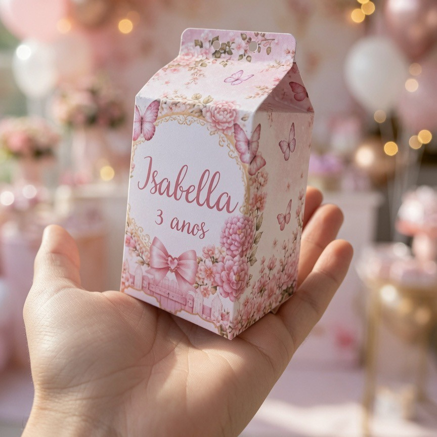 Caixinha Milk Jardim Das Borboletas Personalizada – Vários Modelos com Envio Rápido Lembrancinha de Festa Aniversário