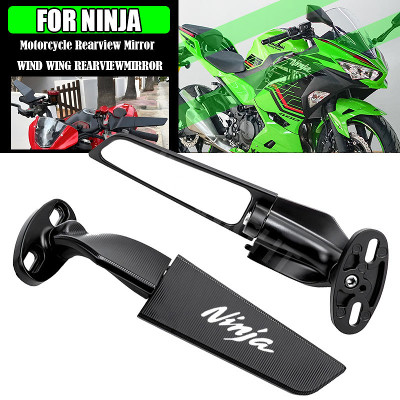 Para Kawasaki NINJA 125 250 300 NINJA400 NINJA500 NINJA650 Motocicleta CNC Asa Fixa Espelho Retrovisor , Da