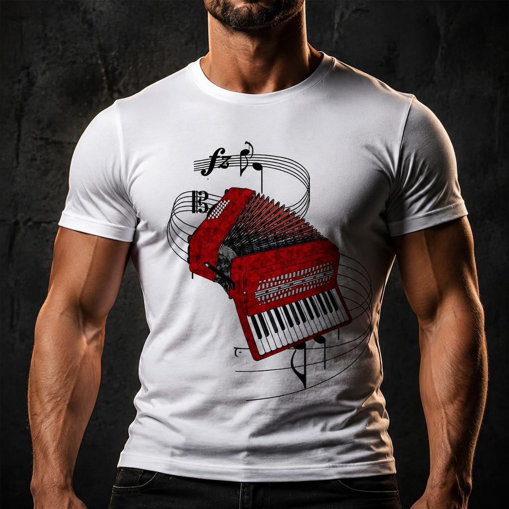 Camisa Camiseta Música instrumento Acordeon Sanfona REF 01