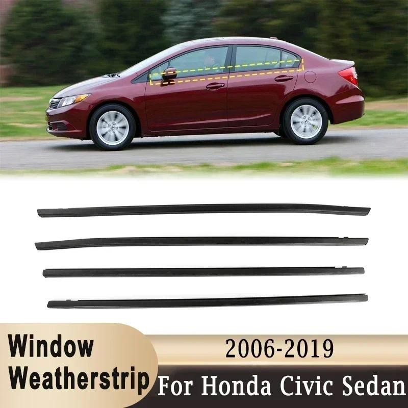 Para Honda Civic 2006-2019 Janela Weatherstrip Exterior Cinto De Vedação De Vidro Guarnição Tiras De Borracha 2012 2013