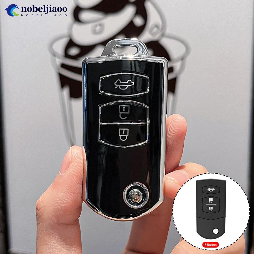 NOBELJIAOO 2/3 Botões TPU Capa Para Chave De Carro Suporte Fob Sem Mazda Demio 2 3 5 6 M3 M5 M6 CX-5 CX7 CX9 RX8 MX5 MPV