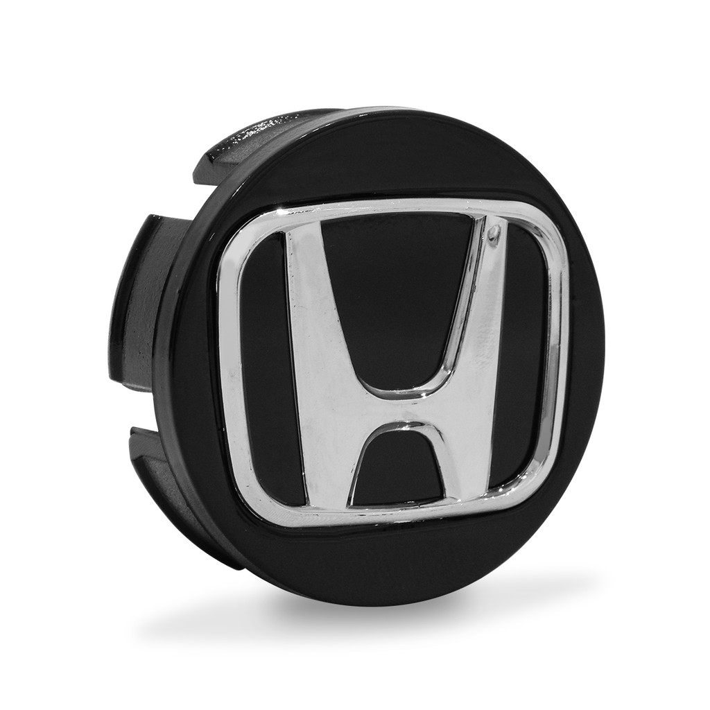 Calota Calotinha Centro Meio Miolo Roda Fit City Wrv Civic 58mm Preto Com Logo Cromado