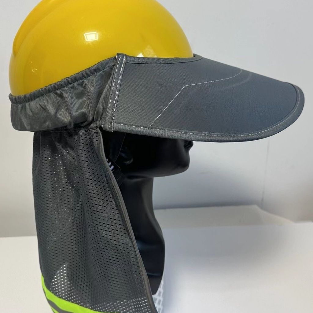 Verão canteiro de obras trabalho padrão capacete de segurança protetor solar estilo pico grande borda protetor solar cha