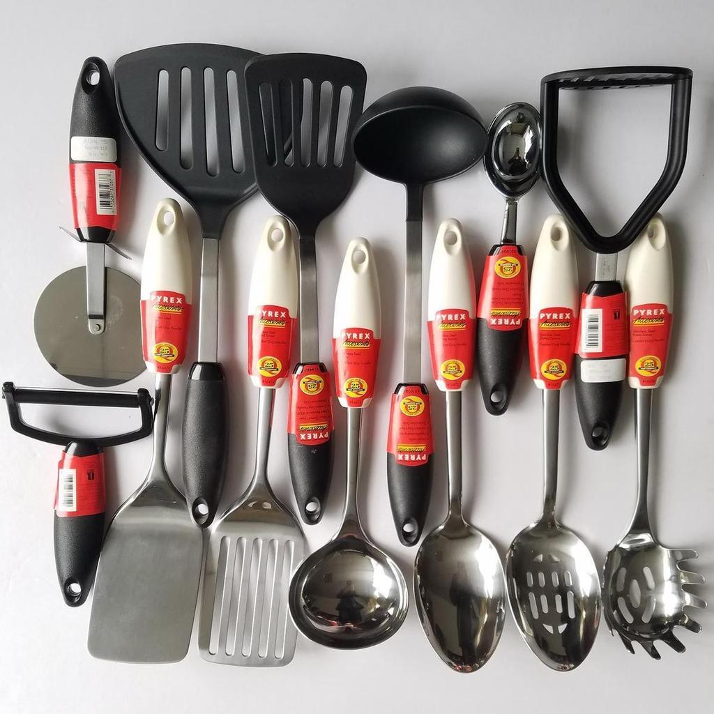 EUA Espátula de aço inoxidável importada, espátula para fritar, colher de sopa, panela antiaderente, utensílios de mesa 