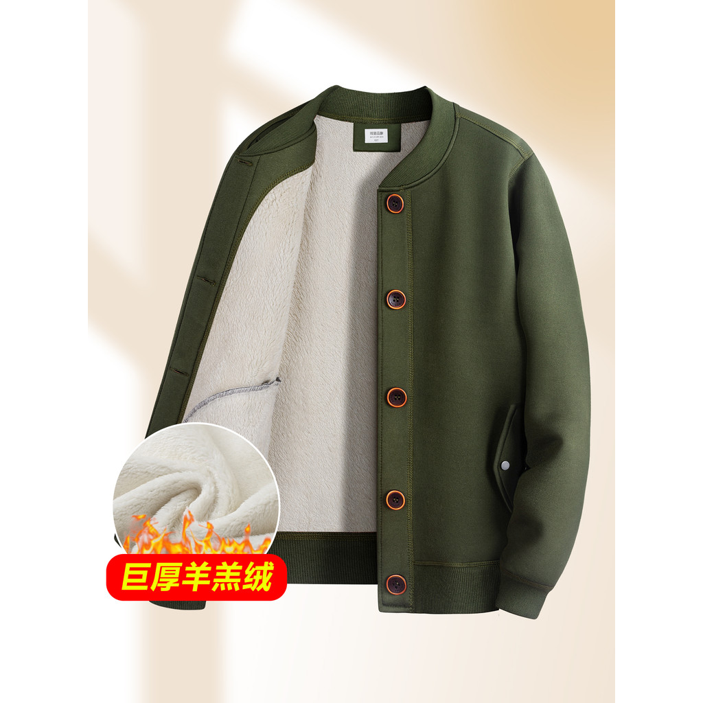 Pai roupas de inverno camisola jaqueta cordeiro velo quente algodão roupas de meia-idade idosos roupas masculinas Cardig