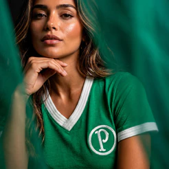 Camisa Palmeiras Retrô Comemorativa 75 Anos Mundial 1951 Feminina