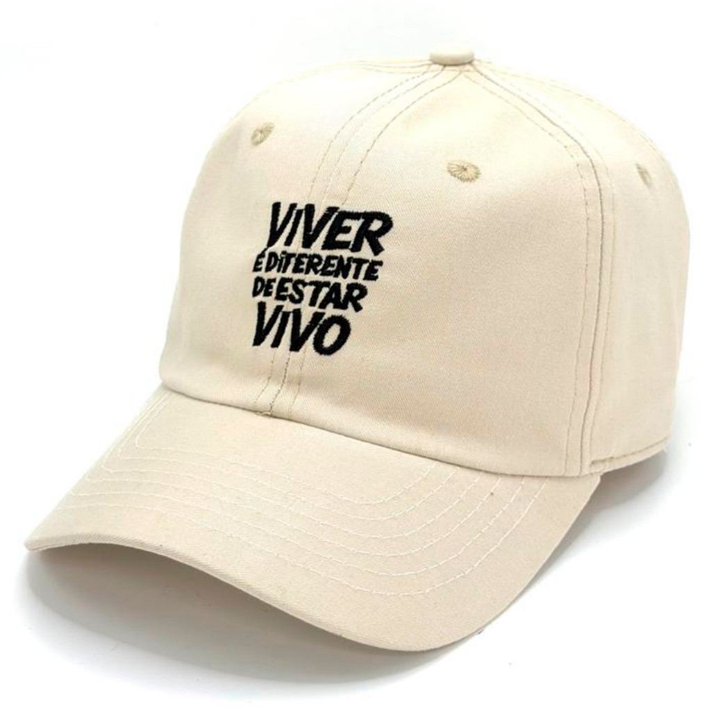 Boné Viver É Diferente de Estar Vivo Modelo Dad hat Premium Unissex Meme Resenha Musica bone brasil Pagode Samba Funk