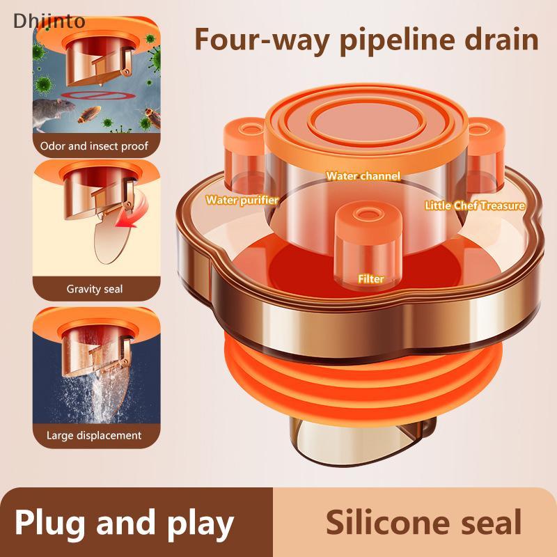 [Dhiint] 1 Pcs Anti Odor Dreno Chuveiro Multifuncional Para Pia De Cozinha Conjunto Adaptador Desodorante Acessórios Máq