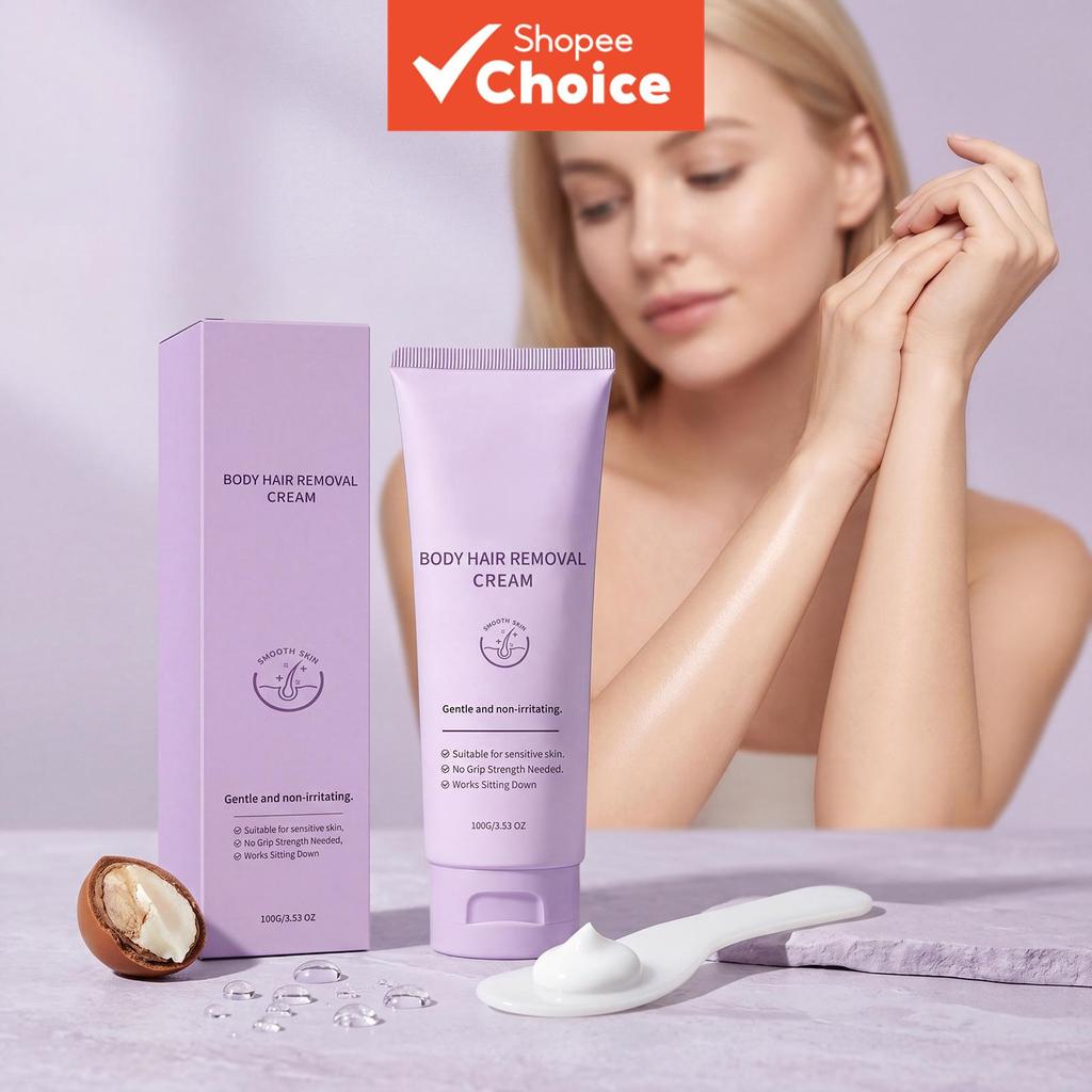 Creme Depilatório para o Corpo e Rosto - Creme de Depilação para Mulheres e Homens - Creme Depilatório Indolor para Pele