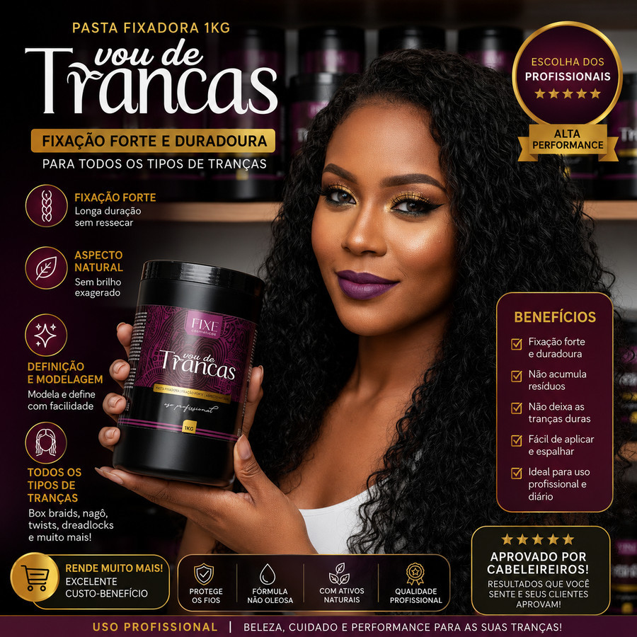 Pomada Modeladora  1KG Fixe Vou de Tranças