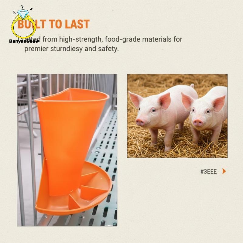 [BANY] Alimentador De Leitão De Plástico , Tigela De Alimentação Montada Na Parede Para Porcos , Coelhos , Chis , Agricu