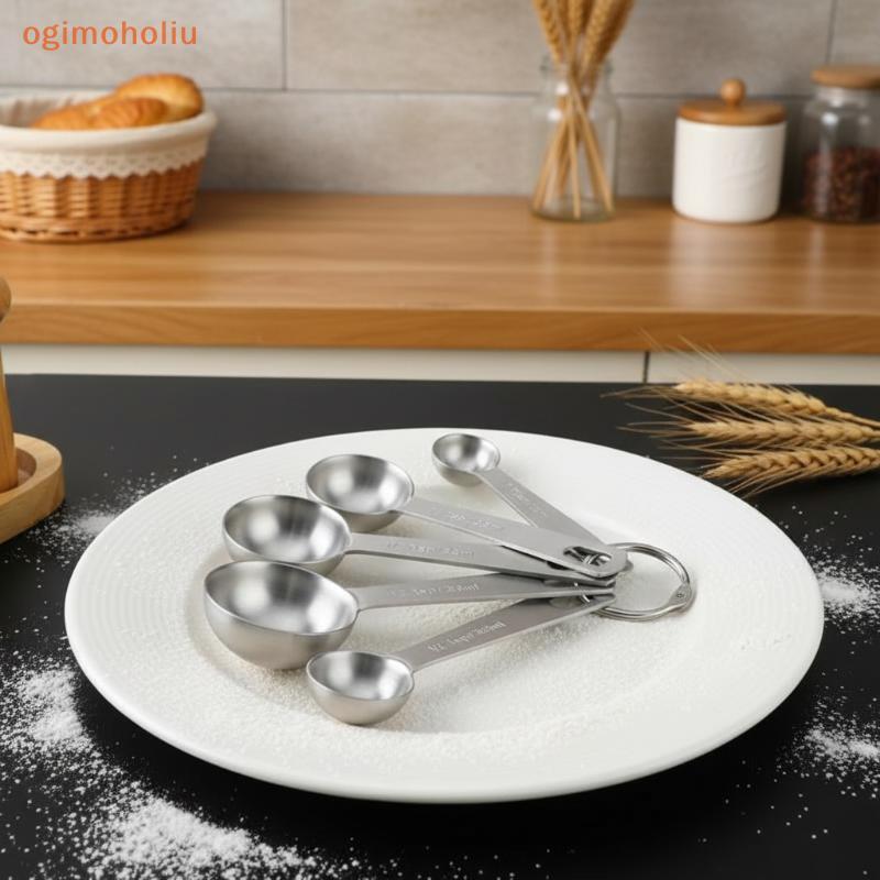 [GMH] Colher Medidora De Aço Inoxidável , 1/5/6 Peças , Conjunto Com Régua De Medição De Escala , De Cozinha , Café , Fe