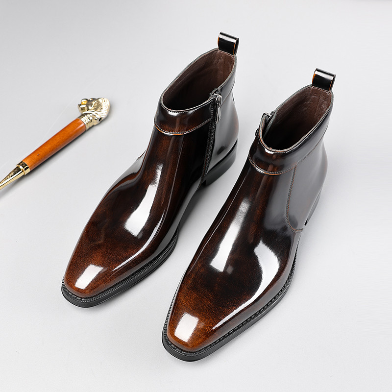 Botas de couro casuais de negócios Martin botas masculinas de couro genuíno quente botas curtas britânicas de alta quali