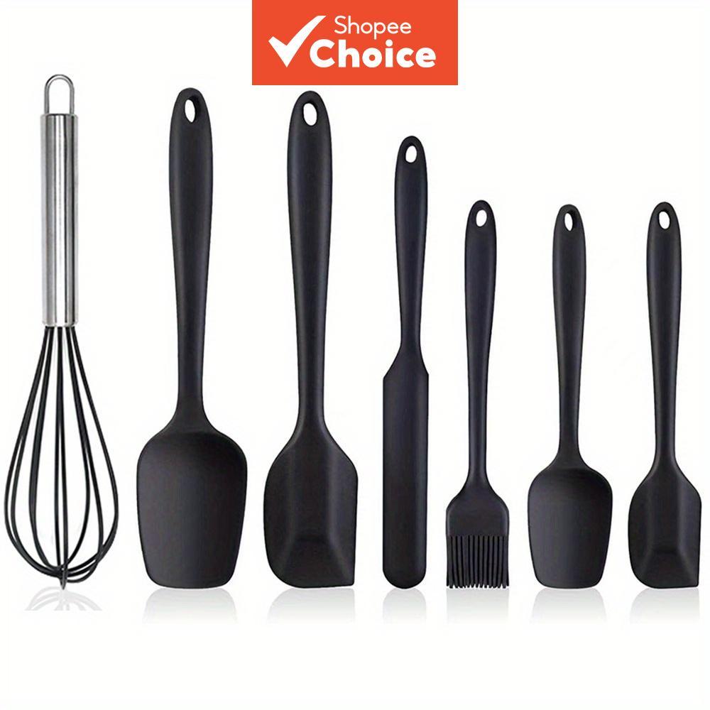 Conjunto de Espátulas de Silicone 7 Peças, Resistente ao Calor, Antiaderente, Utensílios para Cozinhar