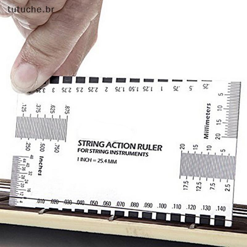 Guia De Régua De Medidor De Ação De Corda De Aço TU Configuração De Medição Luthier Para Guitarra Baixo BR