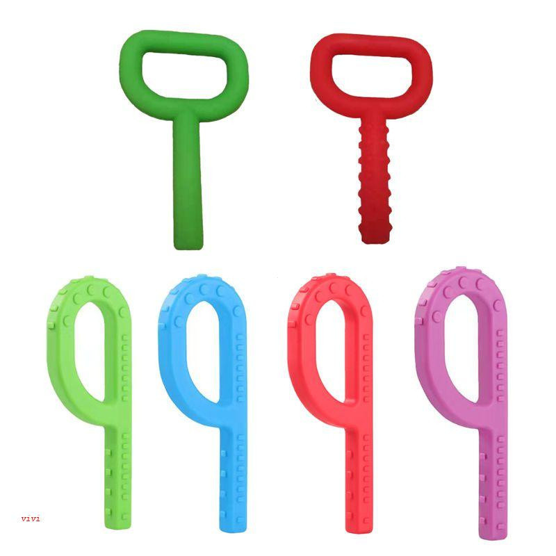 vivi Brinquedo Mastigar Sensorial Para Morder Forma Mordedor Silicone Infantil Autismo Macio Liso