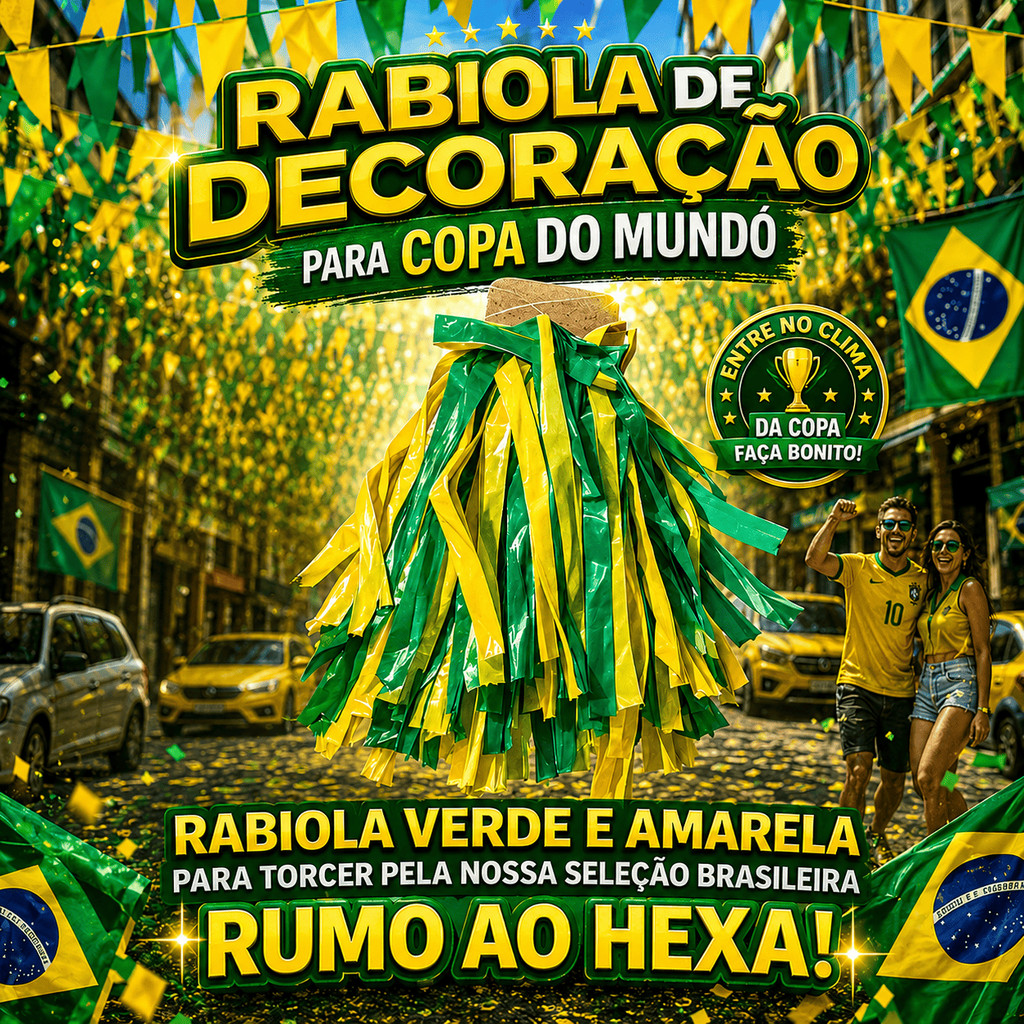 Rabiola de Enfeite para Copa do Mundo Verde e Amarela, Rumo ao Hexa Brasil!!!