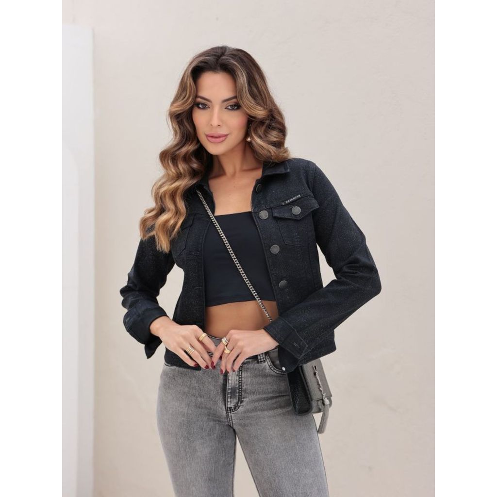 Jaqueta Feminina Jeans Brilho Revanche 51765.