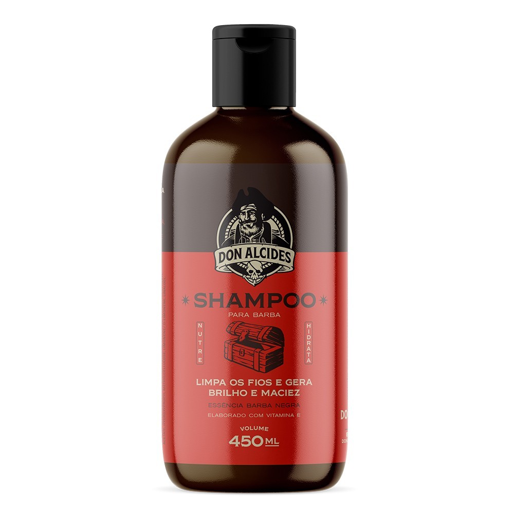 SHAMPOO PARA BARBA DON ALCIDES BARBA NEGRA 450ML