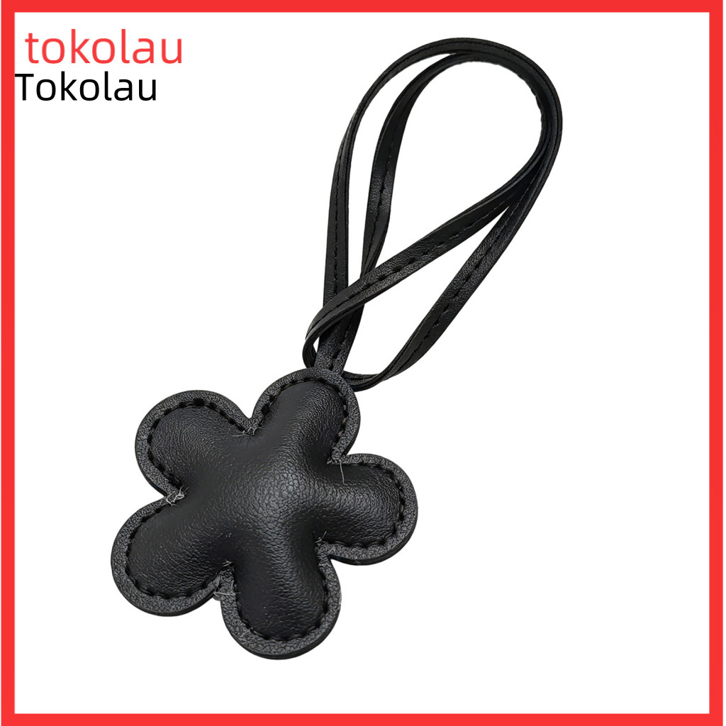Flower Pendant Keychain Soft Cotton Accessory Leather Cherry Blossom Cute Filled Floral Bag Charm Hanging for Bags and C