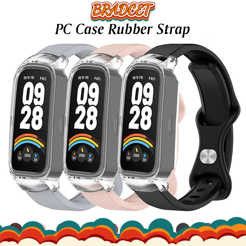Pulseira Silicone De Capa Capinha Transparente Para Relógio Smartwatch Xiaomi Mi Band 9 Active/8 Active/Redmi Band 3/2