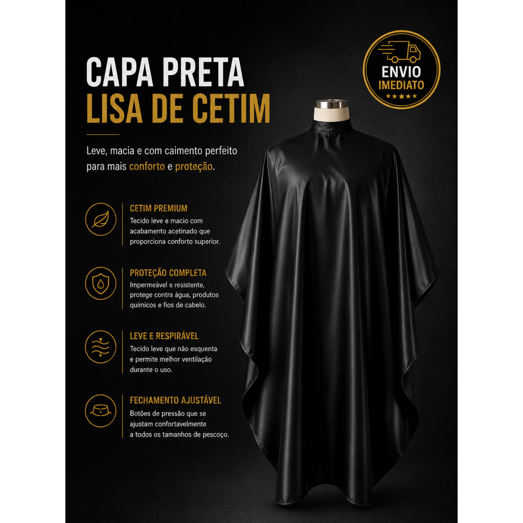 Capa de Corte Para Cabelereiro Barbeiro Adulto