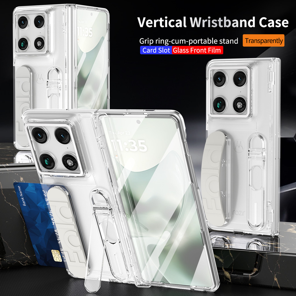 Com Slot Para Cartão De Crédito Multifuncional Kicktand Alça De Pulso Dobrável Caso Motorola Razr Fold Capa À Prova De C