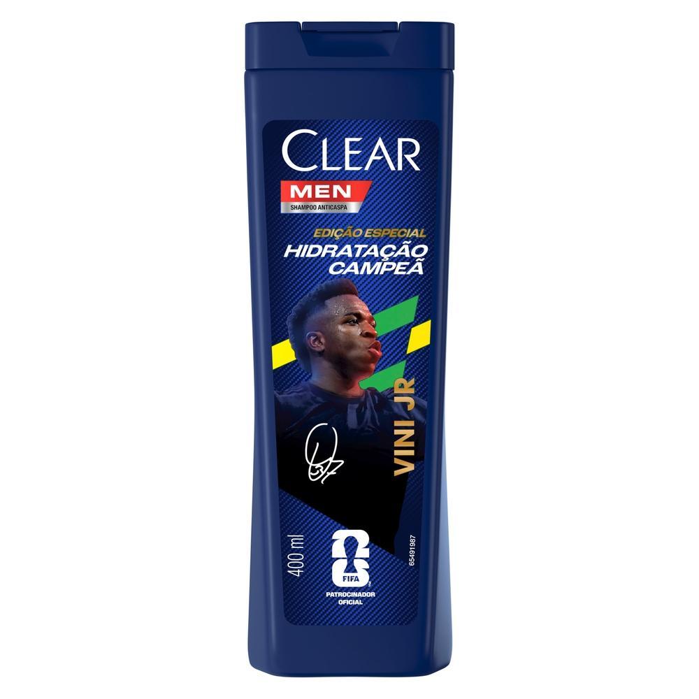 Shampoo Anticaspa Clear Men Hidratação Campeã by Vini Jr 400 ml