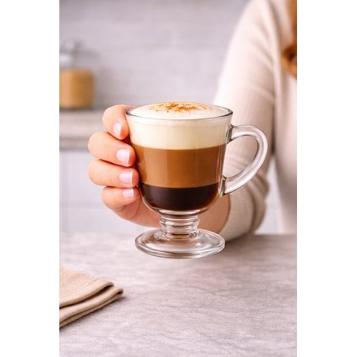Kit Quatro Caneca Vidro Capuccino 120ml Sobremesa Cafe Expresso chocolate quente xícara kit