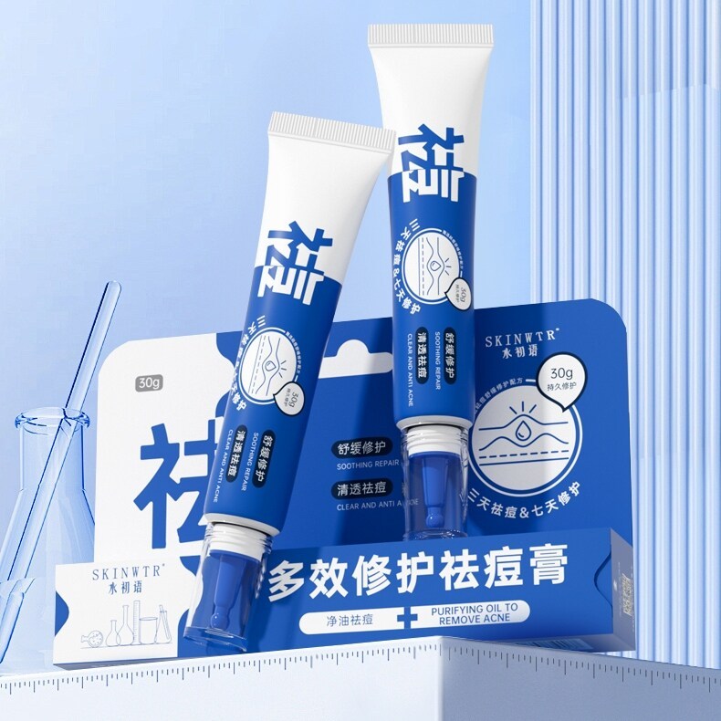 Água primeiro idioma Multi-efeito reparação creme de acne extrato de planta de ervas calmante reduzir marca de acne crem