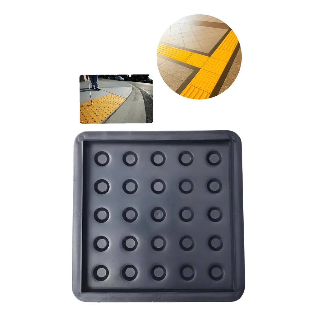 Kit 5 Fôrmas Piso Tátil Alerta (Bolinha) 25x25x2,5 cm – Molde para Concreto