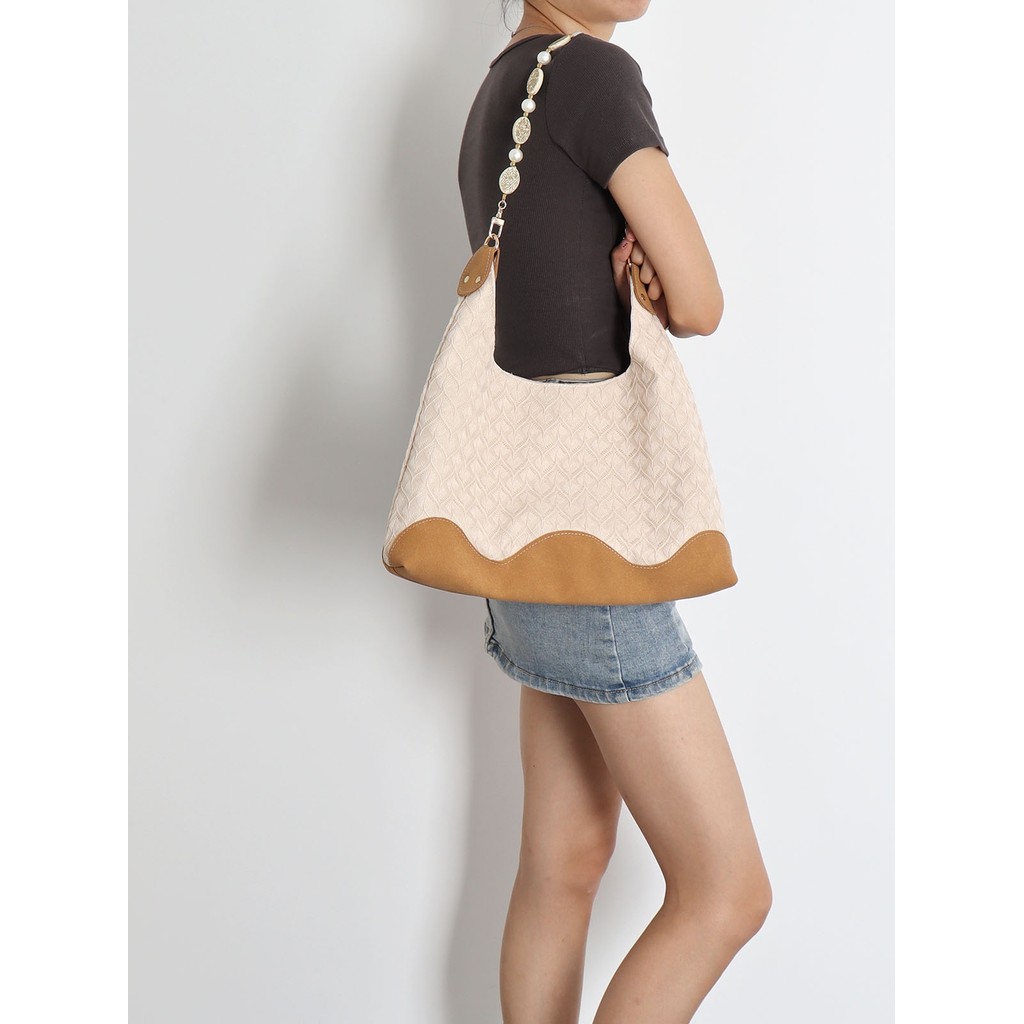 Suta nicho frisado sacola feminina novo estilo estilo boêmio grande capacidade Commuter férias tecido bolsa de ombro