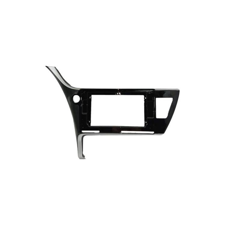 Moldura Para Multimidia Fiamon 10.1 Polegadas Corolla 2018 a 2019 Black Piano e Acabamento Prata