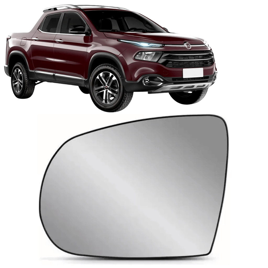 Lente Retrovisor com base Fiat Toro 2014 15 16 2017 Esquerdo