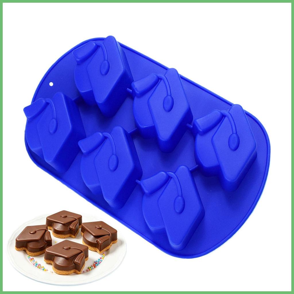 Molde De Chocolate Para Boné De Formatura , 6 Cavidades , Tampa De Silicone 3D , Decoração Em Forma De Fondant Doces kou