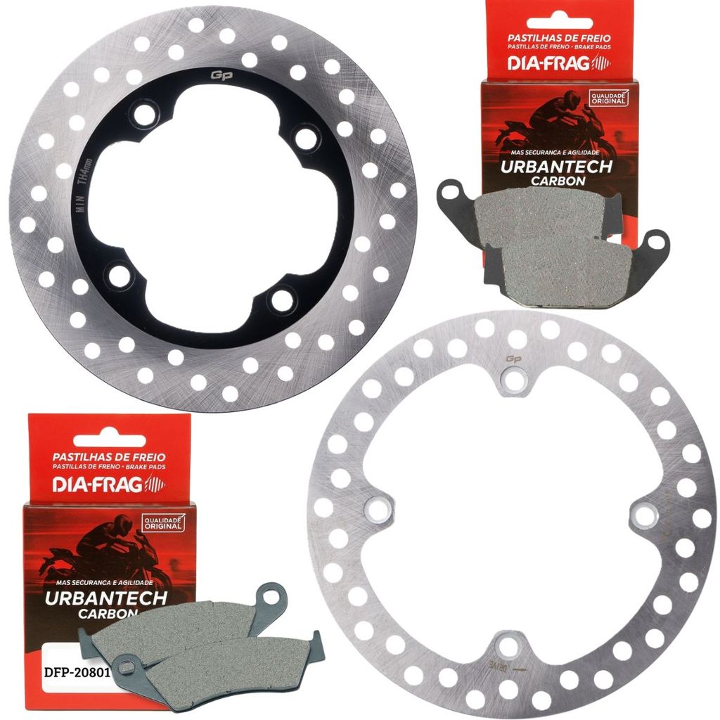 Kit Discos de Freio Xre 300 Abs 2019- 2023 + Pastilhas Diafrag